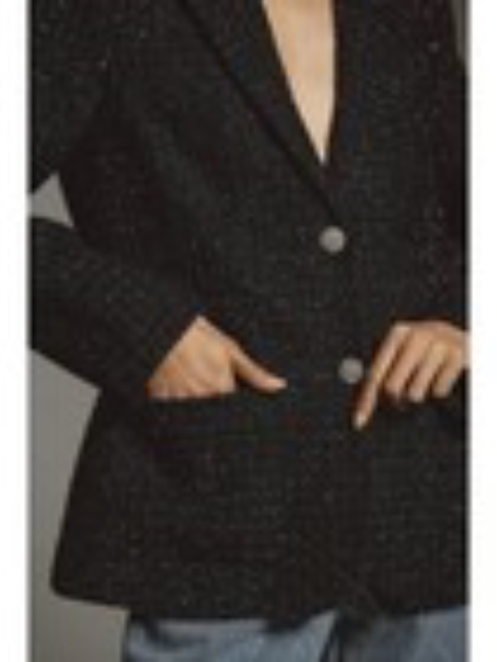 NWT Anthropologie Mare Mare Sparkle Tweed Blazer Women's M Black - Picture 4 of 9